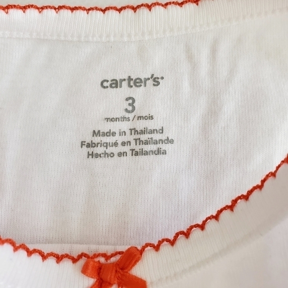 K1007 * Carter's Oh Happy ❤️ Day Onesie White Red Size 3M Valentine's Day - Picture 4 of 6